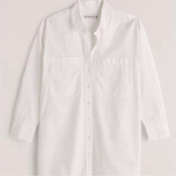NWT Abercrombie White Oversized Shirt / Boyfriend Button Down - Picture 2 of 7